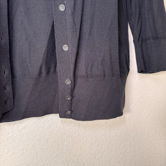 Ann Taylor LOFT Women's Size Small 3/4 Sleeve Cardigan Black Button Up - Picture 2 of 5